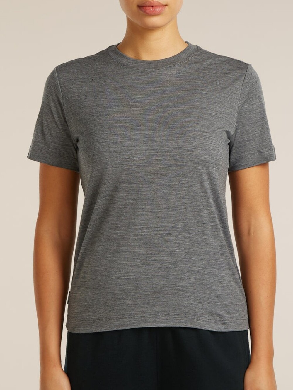 Icebreaker 💯 Merino Wool Base Layer Grey Short Sleeve T Shirt Top Sz M Skiing